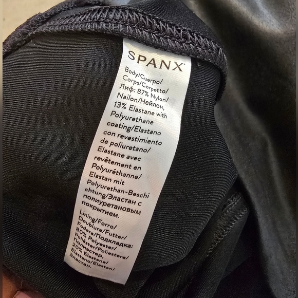 Spanx Women's Black Spanxshape Faux Leather Leggings Size M - Picture 6 of 6